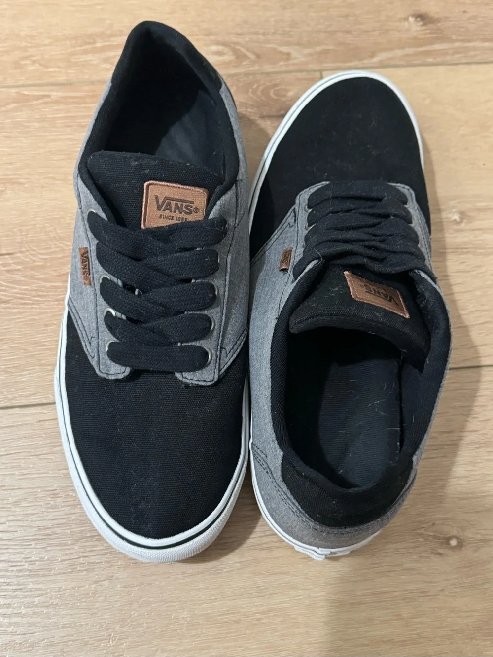 🛹Vans Men’s Atwood Deluxe Black & Gray Canvas Skater Shoes Sneakers 11